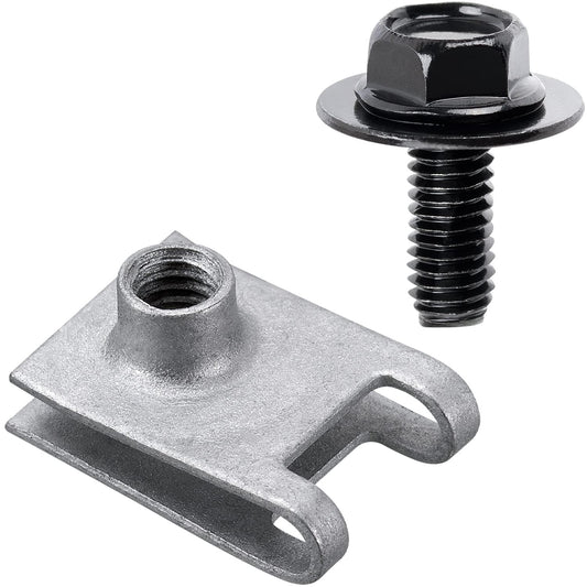 9GG6-00-616T GS1E-56-496A GS1E56496A 9GG600616T M6-1mm Bumper Cover Radiator Support Retainer Under Cover & Splash Shields Bolts & U-Nuts Kit for Mazda 3 5 6 CX-3 CX-30 CX-5 CX-9