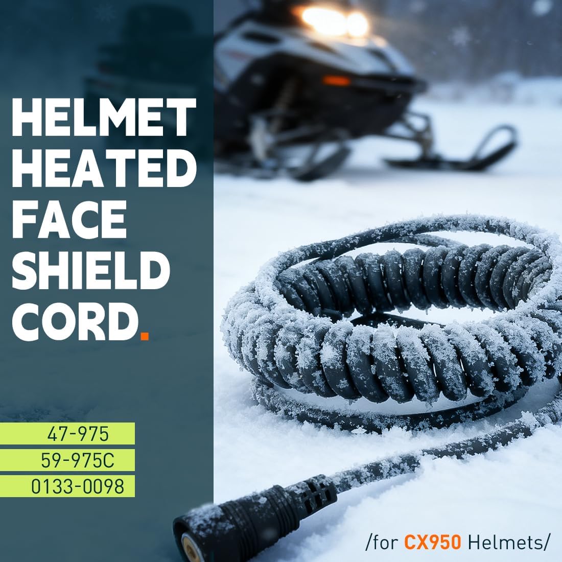 Heated Shield Cord Snowmobile Helmet Heated Shield Cord Replacement for CX950 Helmets 47-975 59-975C 0133-0098 Shield Cord