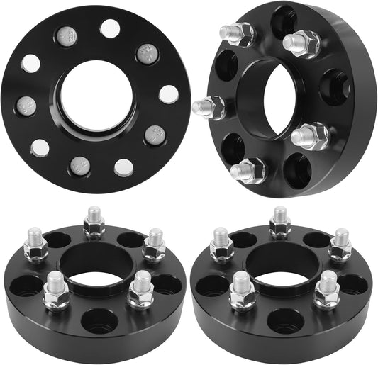 Forged 5x114.3 Wheel Spacers for 370Z 350Z 240SX 300ZX GTR Murano Maxima Sentra (2pcs 1.0" Thick Black) Wheel Spacer for Q60 G37 G35 Hubcentric 5x4.5 66.1mm Bore M12x1.25 Lugs 25mm Wide