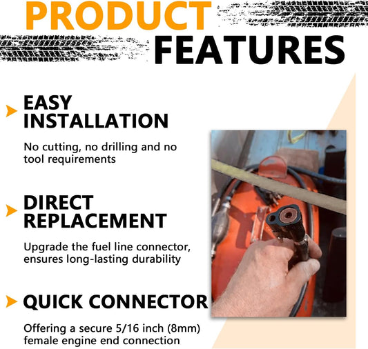 13563Q3 Quick Disconnect Fuel Line Fitting Connector, Compatible with Mercury Engine Outboard Female Engine End 5/16 Inch 8mm Replace 22-13563A3 18-8076