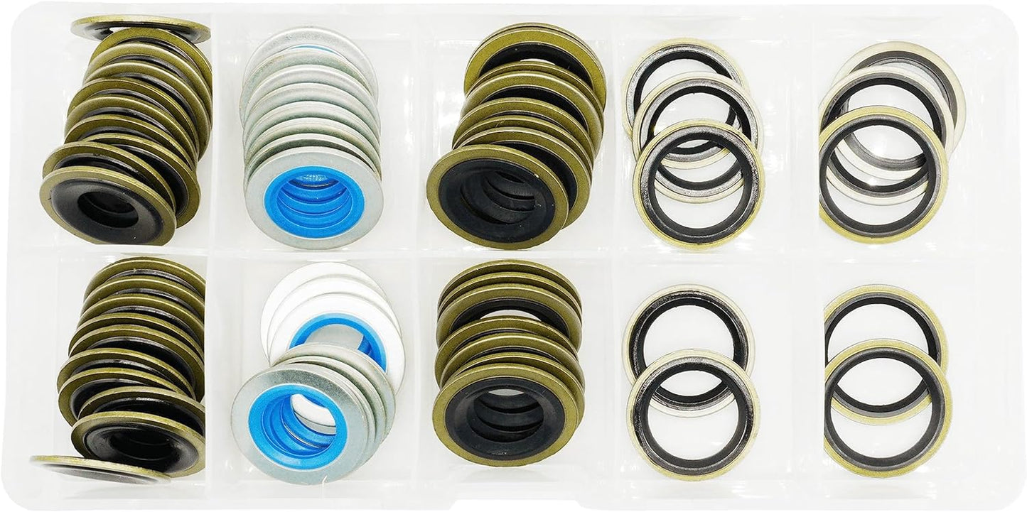 Metal/Rubber Oil Drain Plug Gasket Assortment Kits fit for Ford and Chevrolet Replace 097-021 097-025 097-035 55196309