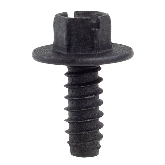 1L24-17A386-AA N800369-S2 N804376-S N804376-S307 N804376-S55 N800369S2 Slotted Hex Washer Head License Plate Screw #14 X 5/8 in. Black