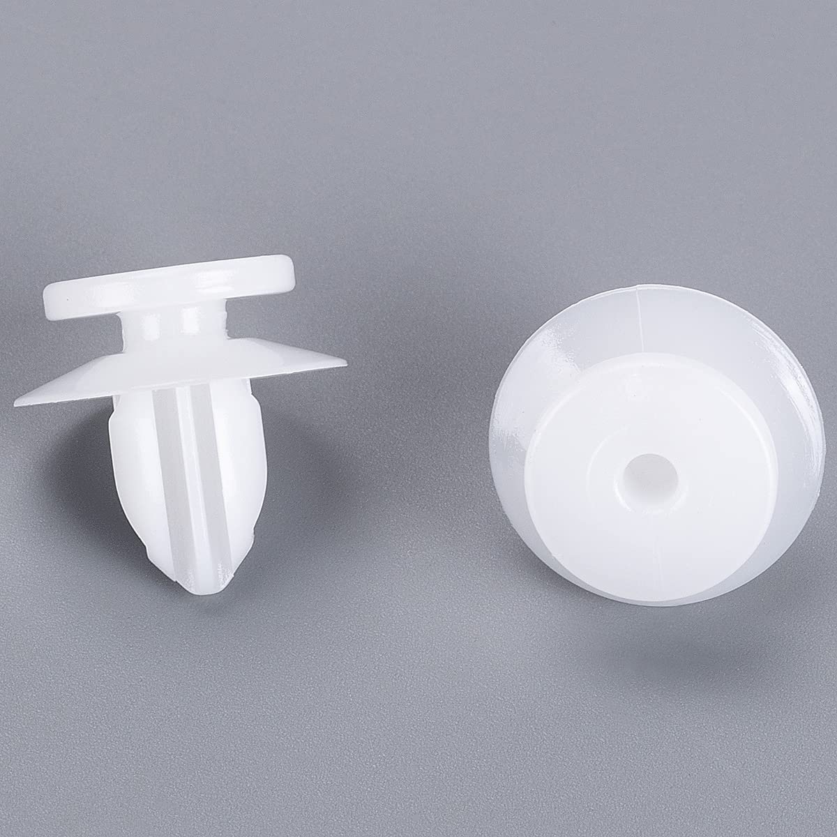 thumbnail image 2 of 10x Nylon Trim Fender Clips For Mitsubishi & Chrysler – MB361578, MR280579, White, Direct Replacement 2 of 2