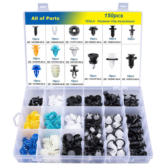 150PCS for Tesla Body Interior and Exterior Retainer Fastener Clip Assortment Interior Headliner Retainer Push Pin Clip