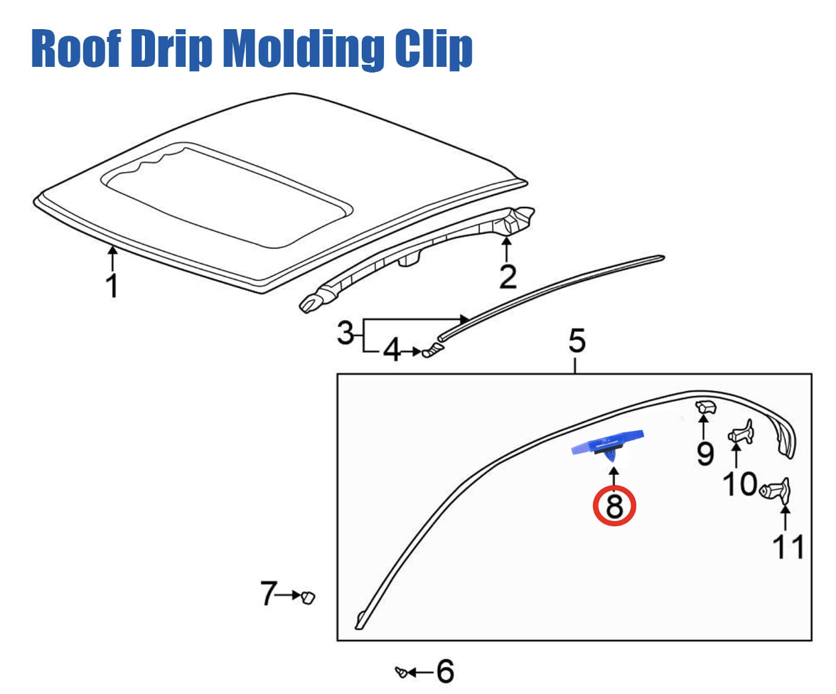 91528-S01-A01 91528S01A01 Drip Moulding Clip with Sealer for Honda Civic