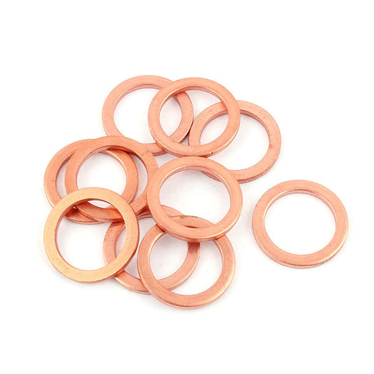 200pcs Metric M16x20x2mm copper crush Washer Sealing Gasket Fastener Copper
