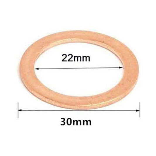 200pcs Metric M22x30x1.5mm Copper flat washer gasket Copper crush washer Sealing Ring for Screw Bolt Nut