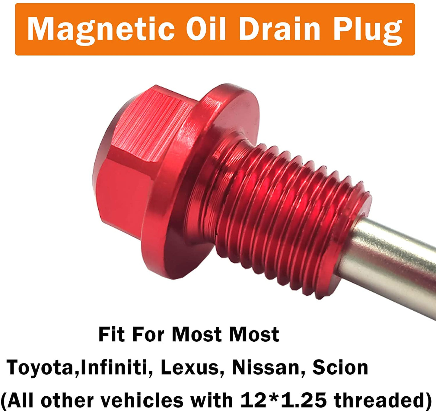 M12-1.25 Magnetic Oil Drain Plug For Most Toyota Infiniti Lexus Nissan Scion