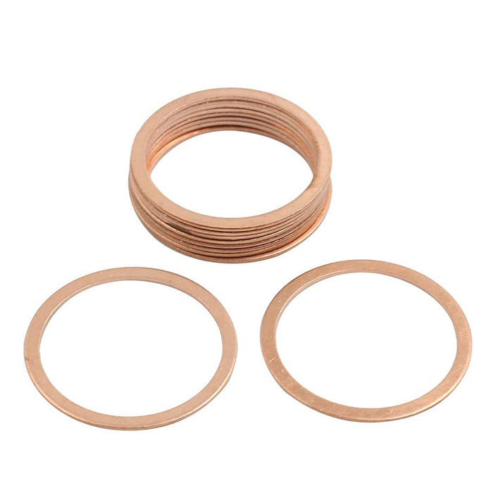 200pcs Metric M32x38x1mm Copper flat washer gasket Copper crush washer Sealing Ring for Screw Bolt Nut