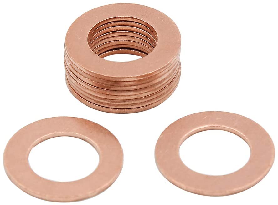 200pcs Metric M12x20x1mm Copper flat washer gasket Copper crush washer Sealing Ring for Screw Bolt Nut