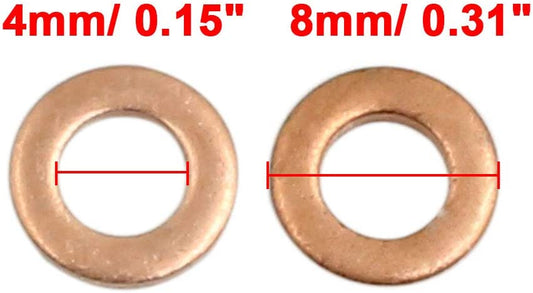 1000pcs Metric M4x8x1mm Copper flat washer gasket Copper crush washer Sealing Ring for Screw Bolt Nut