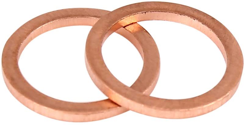 200pcs Metric M14x18x1.5mm Copper Flat Washer Sealing Ring for Screw Bolt Nut