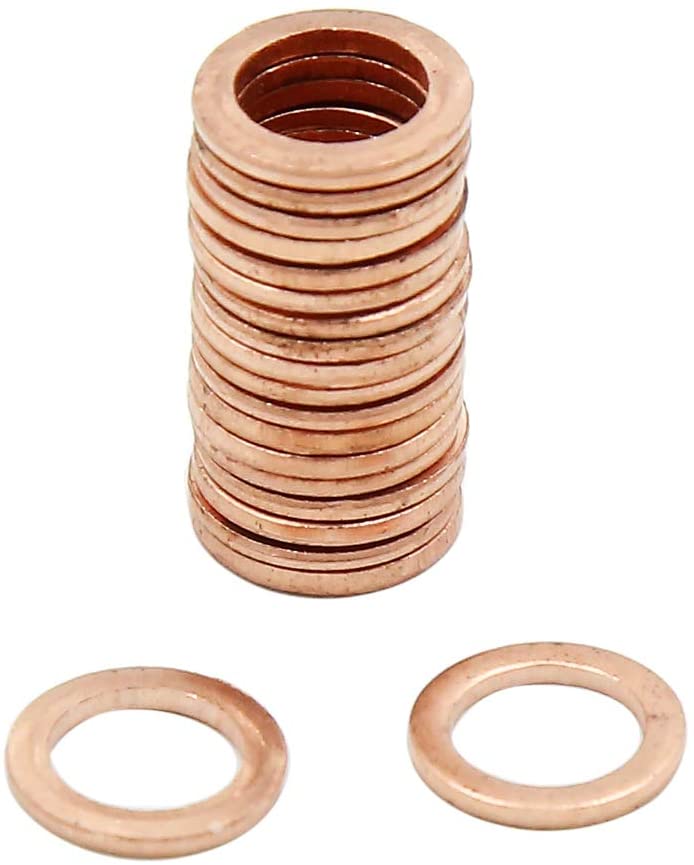 500pcs Metric M7x11x1mm Copper flat washer gasket Copper crush washer Sealing Ring for Screw Bolt Nut