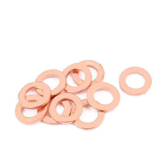 200pcs Metric M10x18x2mm Copper flat washer gasket Copper crush washer Sealing Ring for Screw Bolt Nut