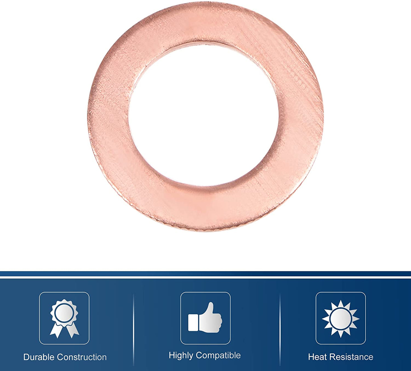 500pcs Metric M8x13x1mm Copper flat washer gasket Copper crush washer Sealing Ring for Screw Bolt Nut