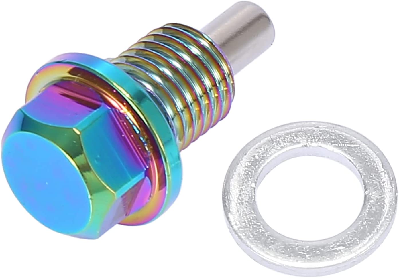 M12x1.5 Multicolor Magnetic Oil Drain Plug with Gaskets for Universal Car