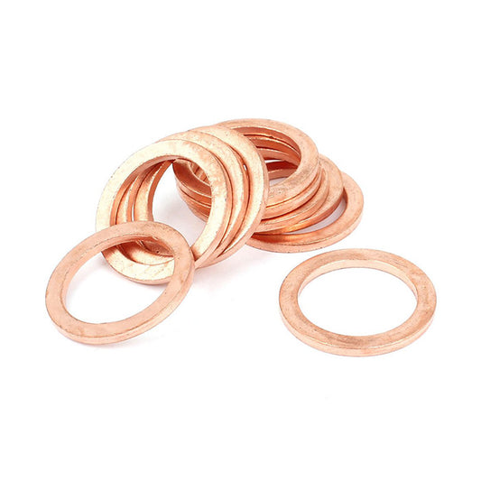 200pcs Metric M18x24x2mm Copper flat washer gasket Copper crush washer Sealing Ring for Screw Bolt Nut