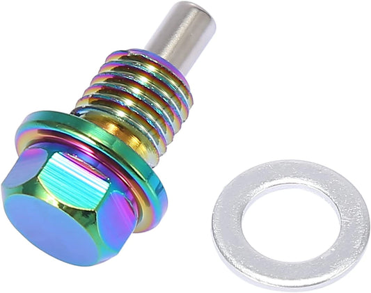 M12-1.75 Multicolor Magnetic Oil Drain Plug with Gaskets for Universal Car