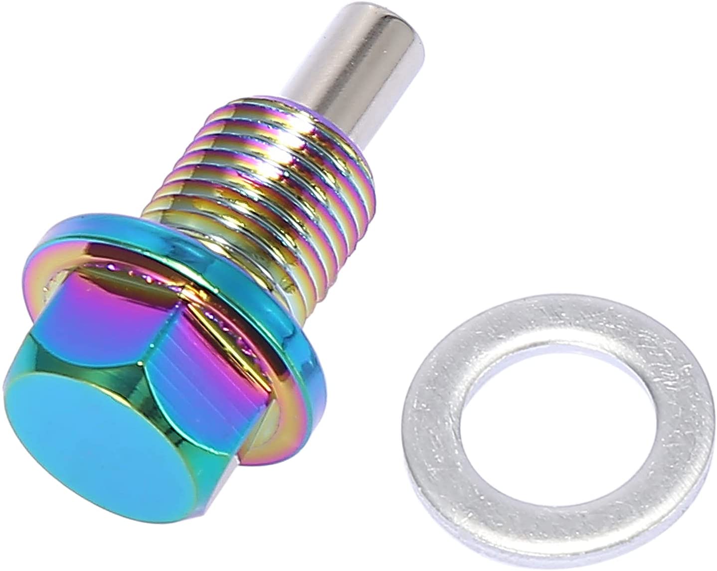 M12x1.25 Multicolor Magnetic Oil Drain Plug with Gaskets for Universal Car