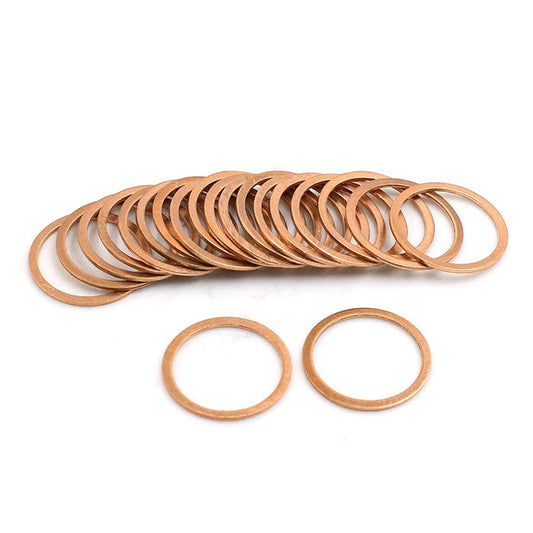 200pcs Metric M22x26x1mm Copper flat washer gasket Copper crush washer Sealing Ring for Screw Bolt Nut