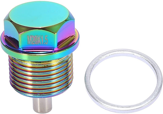 M20-1.5 Multicolor Magnetic Oil Drain Plug with Gaskets for Universal Car
