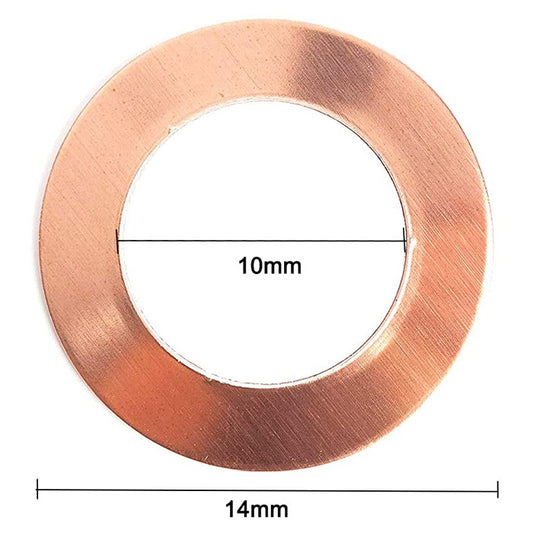 400pcs Metric M10x14x1.5mm Copper Flat Washer Sealing Ring for Screw Bolt Nut