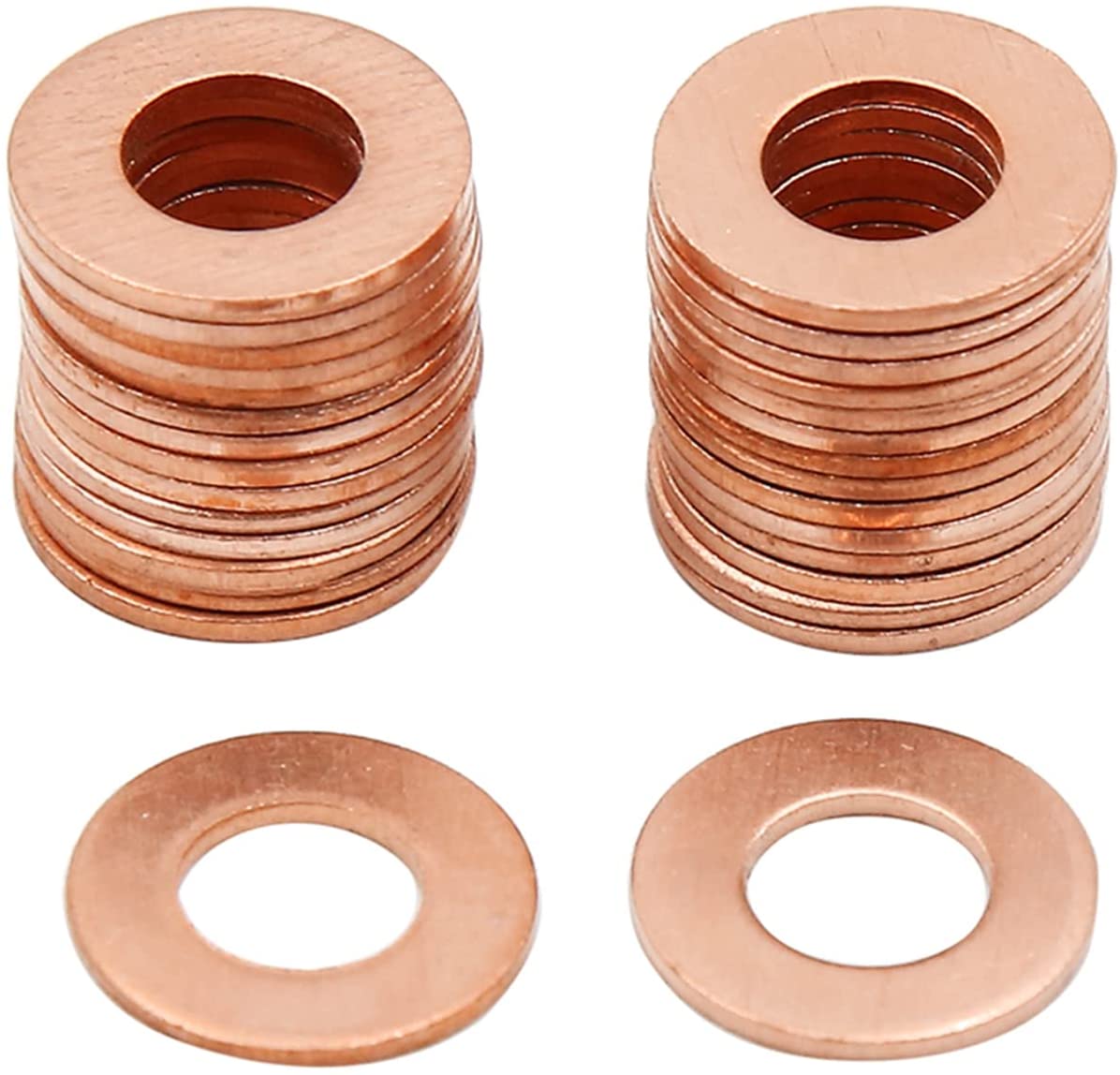300pcs Metric M7x14x1mm Copper flat washer gasket Copper crush washer Sealing Ring for Screw Bolt Nut