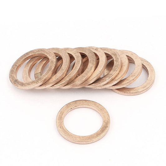 200pcs Metric M12x17x1.5mm Copper flat washer gasket Copper crush washer Sealing Ring for Screw Bolt Nut