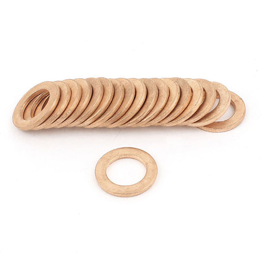 200pcs Metric M10x16x1mm Copper flat washer gasket Copper crush washer Sealing Ring for Screw Bolt Nut