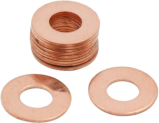 250pcs Metric M8x18x1mm Copper flat washer gasket Copper crush washer Sealing Ring for Screw Bolt Nut