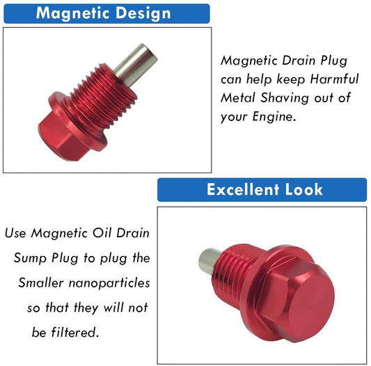 M14-1.5 Magnetic Oil Drain Plug for Honda Acura Mitsubishi Ford and GM