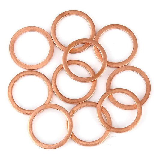 200pcs Metric M14x18x1.5mm Copper Flat Washer Sealing Ring for Screw Bolt Nut