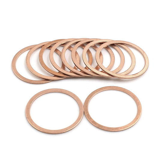 200pcs Metric M32x38x1mm Copper flat washer gasket Copper crush washer Sealing Ring for Screw Bolt Nut