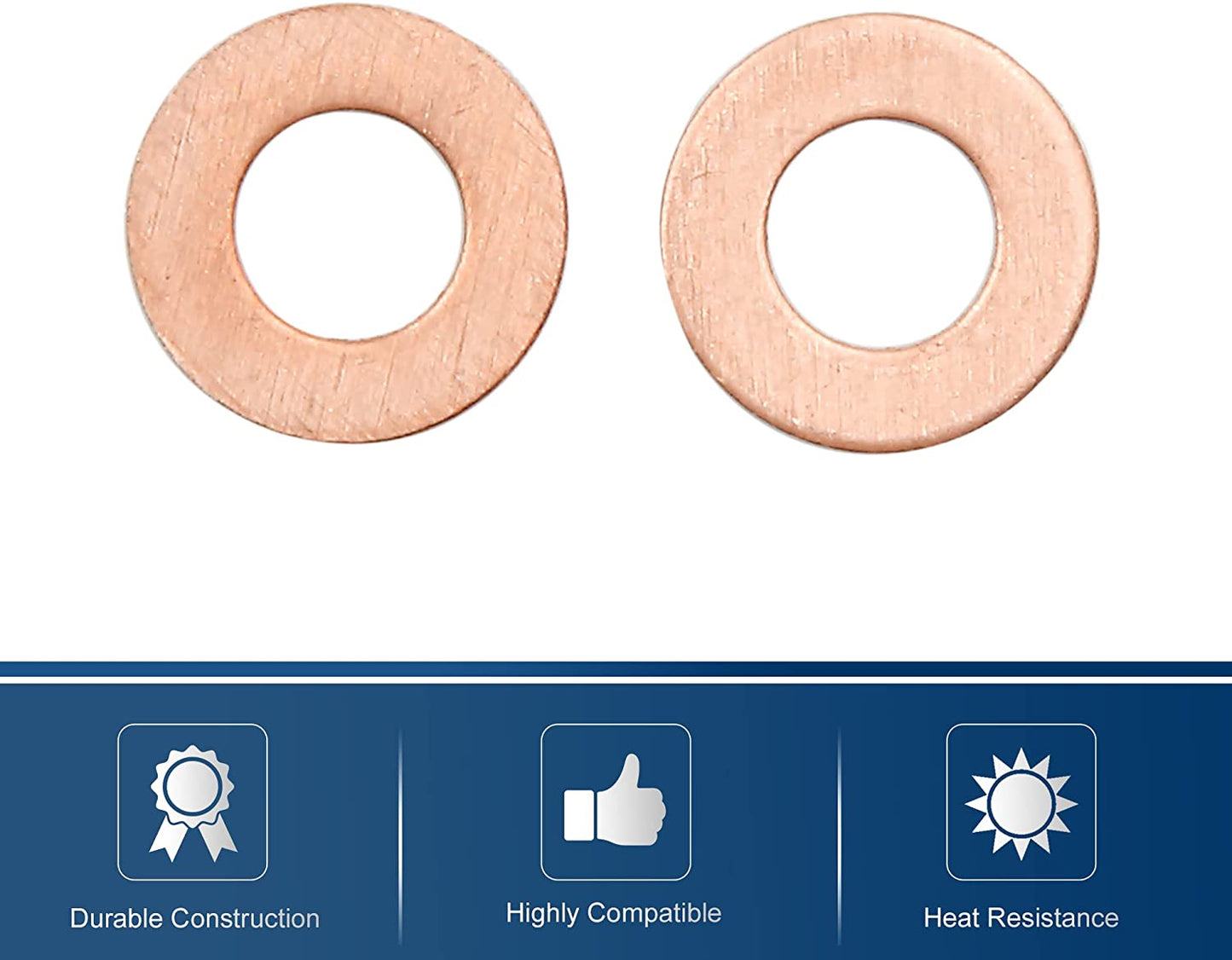 300pcs Metric M7x14x1mm Copper flat washer gasket Copper crush washer Sealing Ring for Screw Bolt Nut