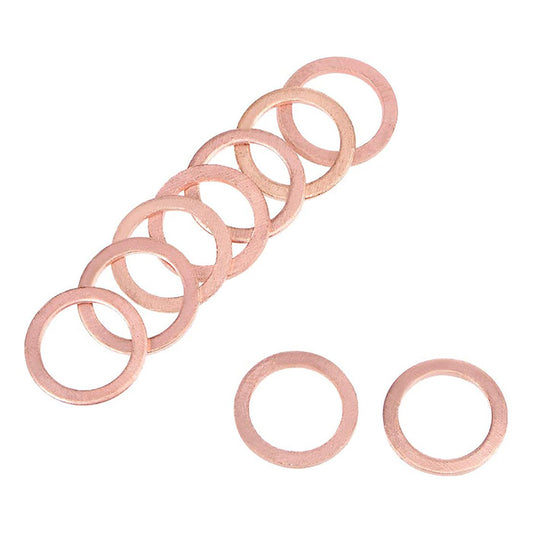 500pcs Metric M10x14x1mm Copper flat washer gasket Copper crush washer Sealing Ring for Screw Bolt Nut