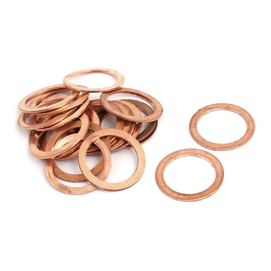 200pcs Metric M18x24x1.5mm Copper flat washer gasket Copper crush washer Sealing Ring for Screw Bolt Nut