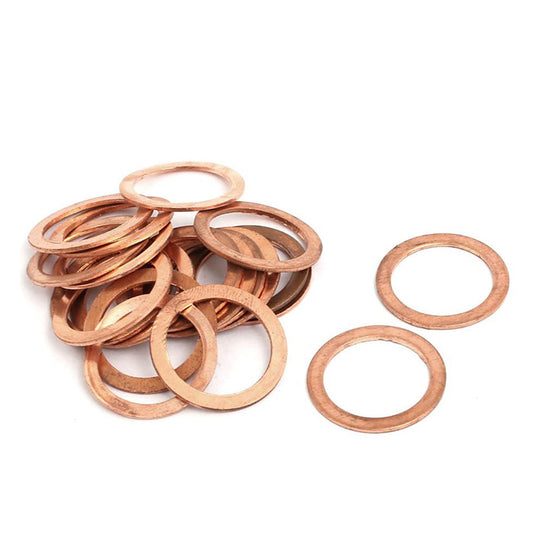 300pcs Metric M18x24x1mm Copper flat washer gasket Copper crush washer Sealing Ring for Screw Bolt Nut