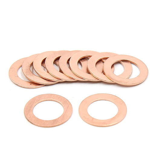 200pcs Metric M15x24x1mm Copper Flat Washer gasket Copper crush washer Sealing Ring for Screw Bolt Nut