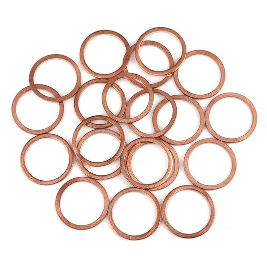 200pcs Metric M22x27x1.5mm Copper flat washer gasket Copper crush washer Sealing Ring for Screw Bolt Nut