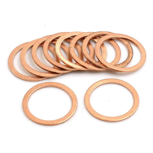 200pcs Metric M21x27x1mm Copper flat washer gasket Copper crush washer Sealing Ring for Screw Bolt Nut