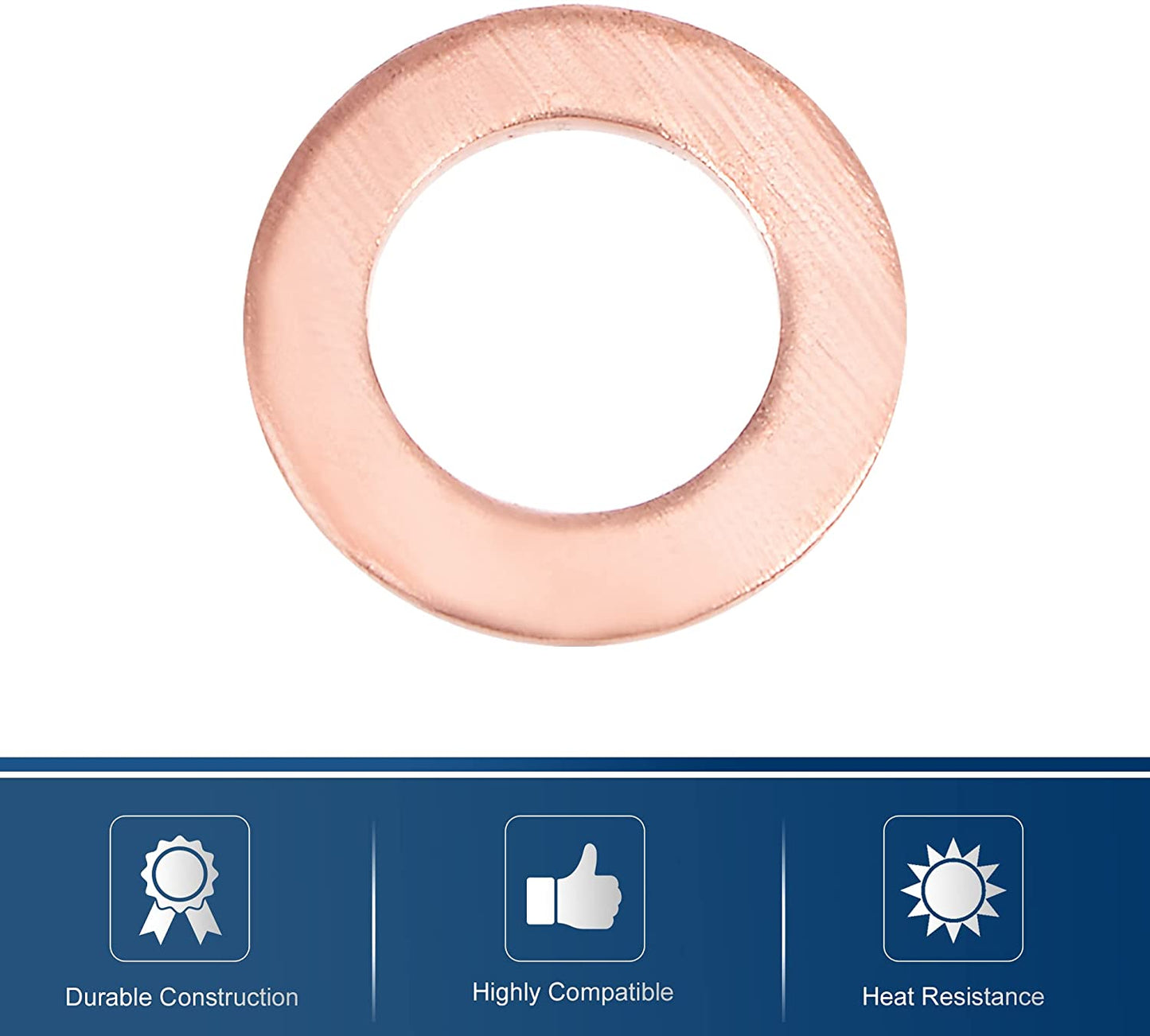 500pcs Metric M6x10x1mm Copper Flat Washer Sealing Ring for Screw Bolt Nut