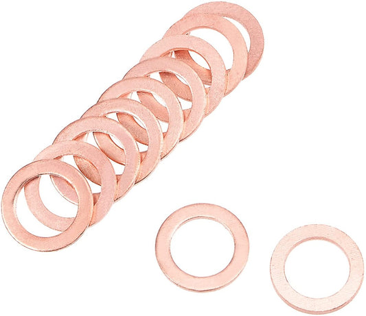 200pcs Metric M12x18x1.5mm Copper Flat Washer Sealing Ring for Screw Bolt Nut