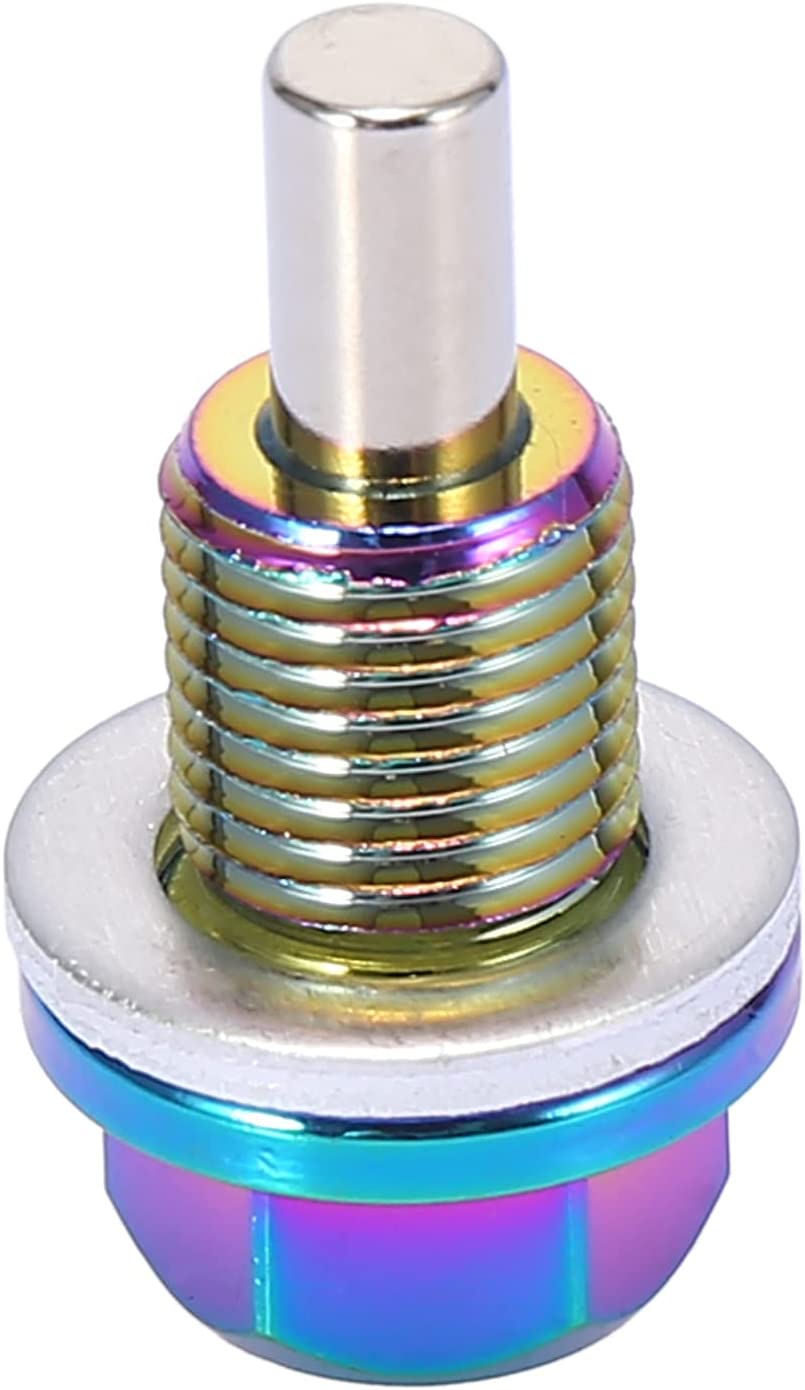 M12x1.25 Multicolor Magnetic Oil Drain Plug with Gaskets for Universal Car