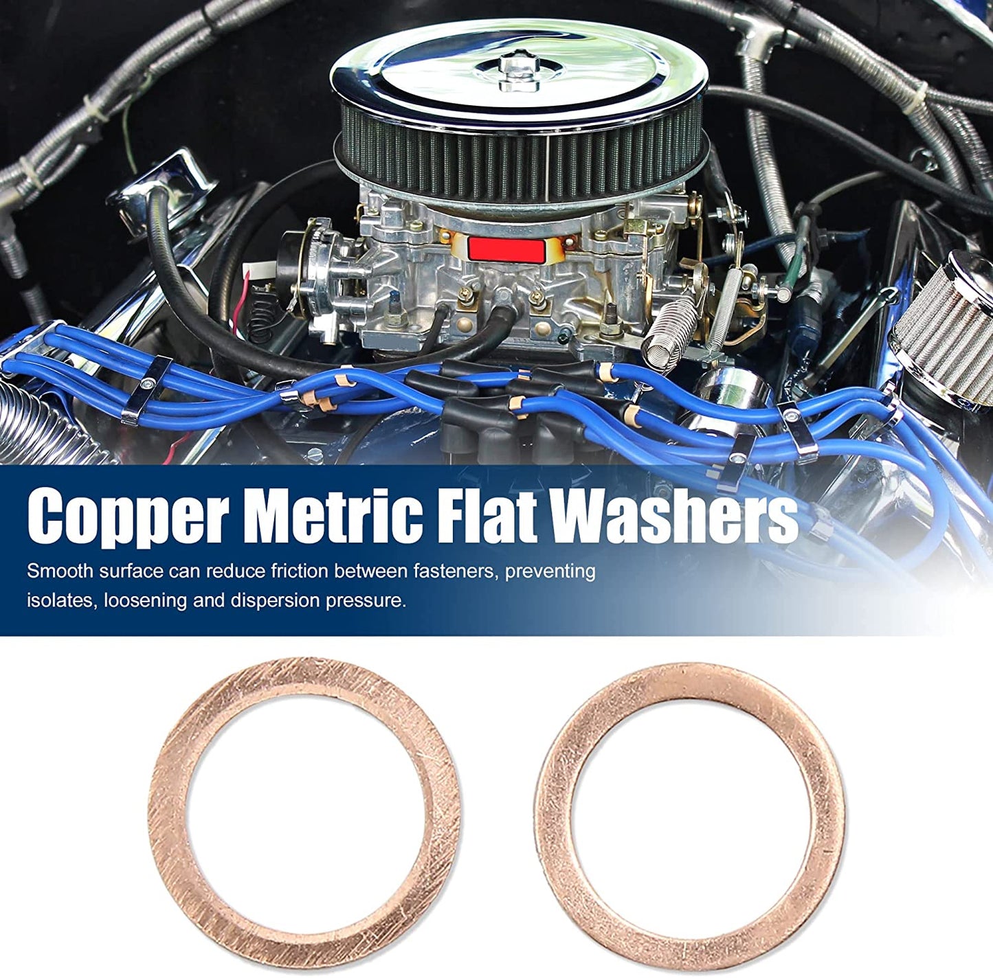 250pcs Metric M13x17x1mm Copper flat washer gasket Copper crush washer Sealing Ring for Screw Bolt Nut