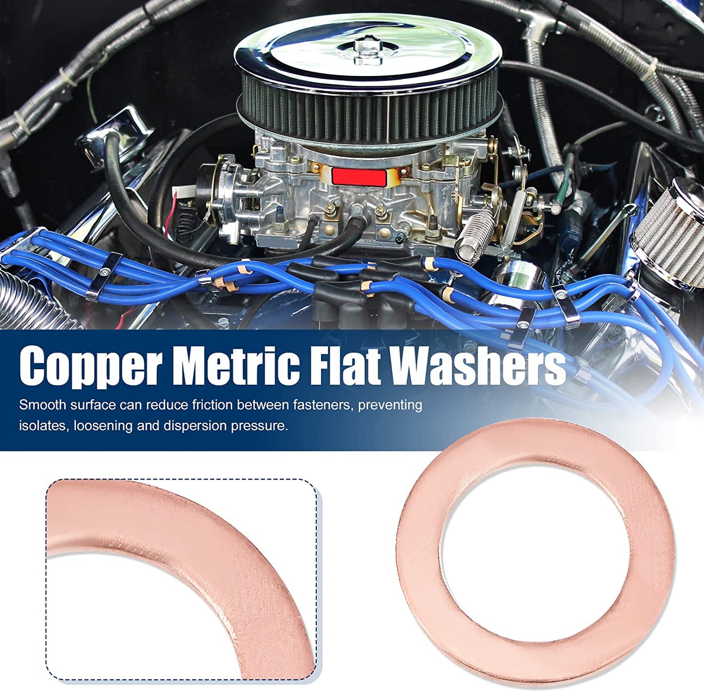 200pcs Metric M12x18x1.5mm Copper Flat Washer Sealing Ring for Screw Bolt Nut