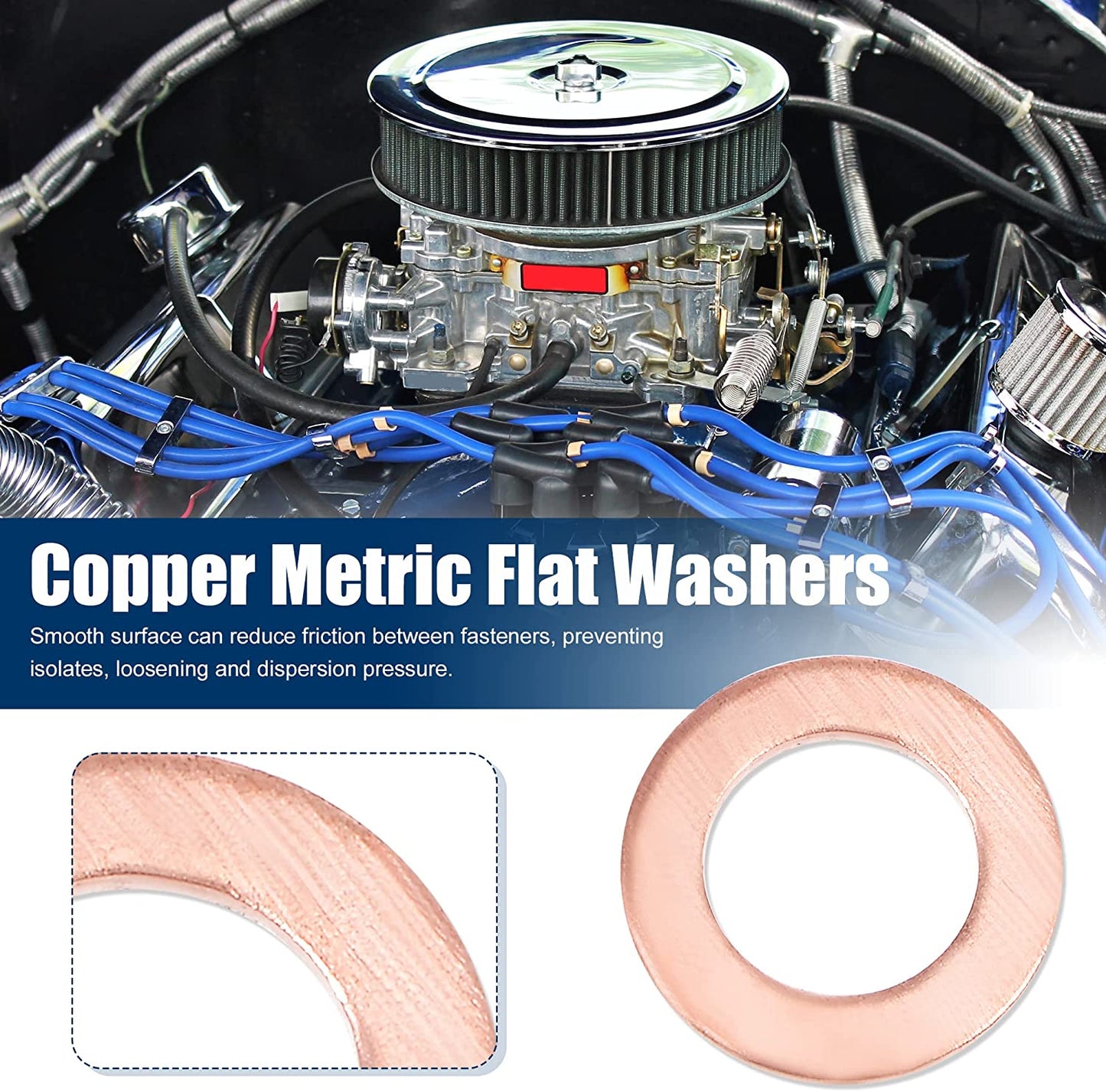 500pcs Metric M6x10x1mm Copper Flat Washer Sealing Ring for Screw Bolt Nut