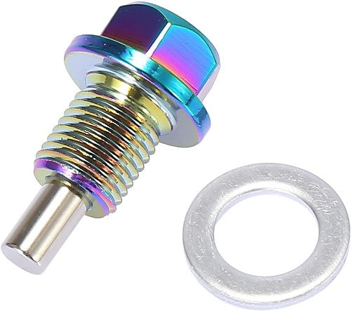 M12x1.25 Multicolor Magnetic Oil Drain Plug with Gaskets for Universal Car
